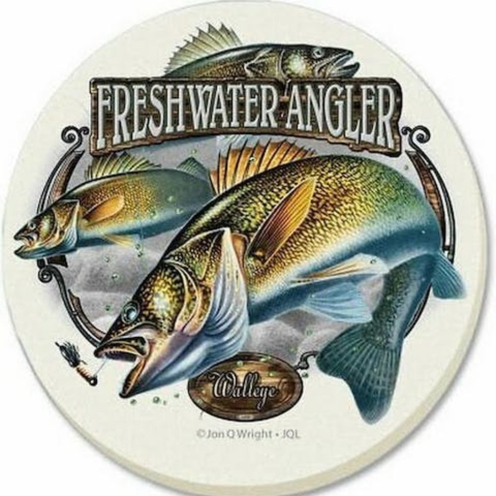 CounterArt Freshwater Angler Absorbent Coasters, Set of 4